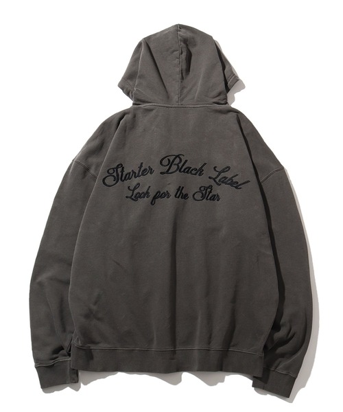 STARTER BLACK LABEL（スターターブラックレーベル）の「【STARTER /スターター】裏毛ピグメント加工 ロゴ刺繍フルジップパーカー（パーカー・メンズ・ベージュ/スミクロ/グリーン・XL/L/M）」の5枚目の写真