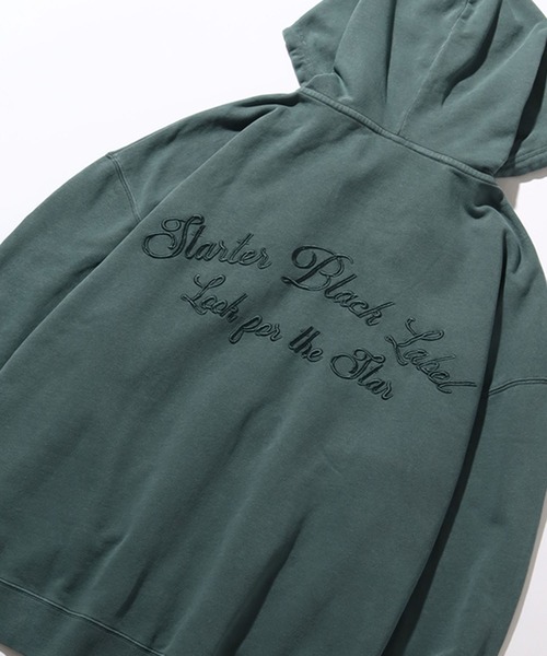 STARTER BLACK LABEL（スターターブラックレーベル）の「【STARTER /スターター】裏毛ピグメント加工 ロゴ刺繍フルジップパーカー（パーカー・メンズ・ベージュ/スミクロ/グリーン・XL/L/M）」の13枚目の写真