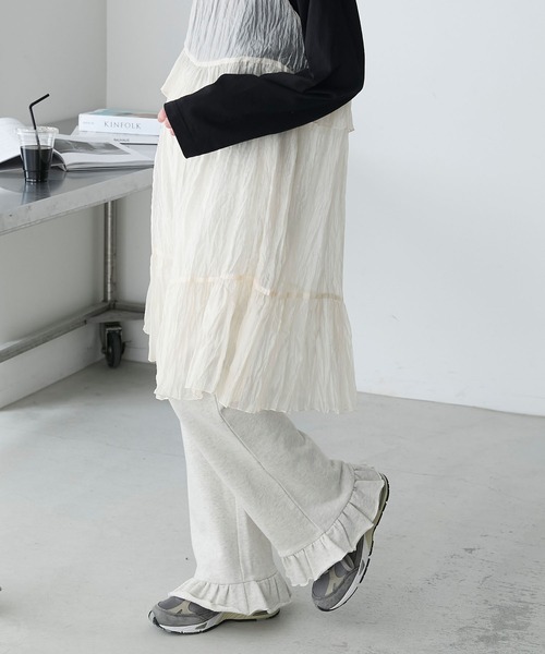 forksy.（フォルクシー）の「【forksy.】スウェットフリルパンツ（スウェットパンツ・レディース・スミクロ/ネイビー/オートミール/ライム/バーガンディー/ベージュ系・FREE）」の20枚目の写真