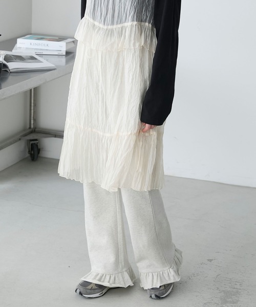 forksy.（フォルクシー）の「【forksy.】スウェットフリルパンツ（スウェットパンツ・レディース・スミクロ/ネイビー/オートミール/ライム/バーガンディー/ベージュ系・FREE）」の21枚目の写真