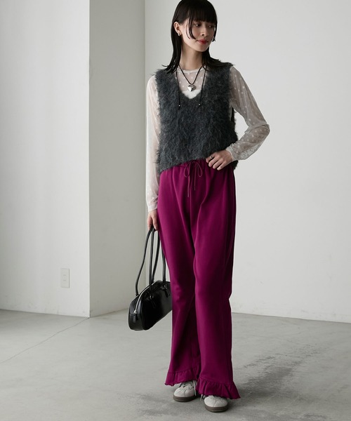 FICTION TOKYO フリルスウェットパンツ グレー フリルスウェットパンツ /Frill Sweat Pants | FICTION TOKYO