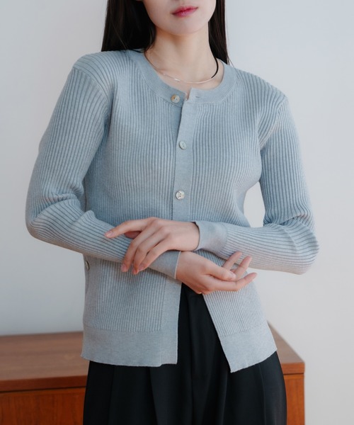 LIENCOEUR（リアンクール）の「アシンメトリーリブニットトップス（ニット/セーター・レディース・ブラック/ホワイト/グレー・FREE）」の16枚目の写真