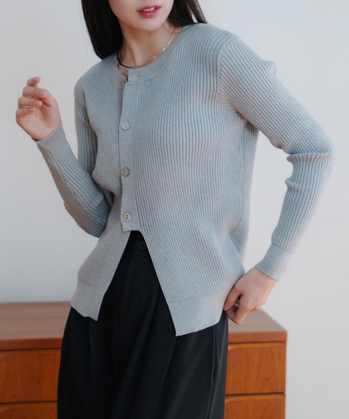 LIENCOEUR（リアンクール）の「アシンメトリーリブニットトップス（ニット/セーター・レディース・ブラック/ホワイト/グレー・FREE）」の18枚目の写真