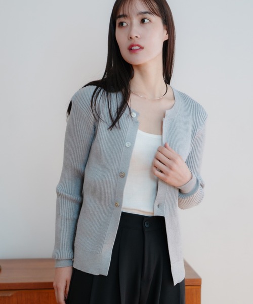 LIENCOEUR（リアンクール）の「アシンメトリーリブニットトップス（ニット/セーター・レディース・ブラック/ホワイト/グレー・FREE）」の19枚目の写真