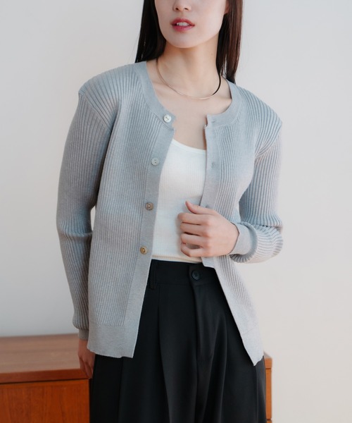 LIENCOEUR（リアンクール）の「アシンメトリーリブニットトップス（ニット/セーター・レディース・ブラック/ホワイト/グレー・FREE）」の21枚目の写真