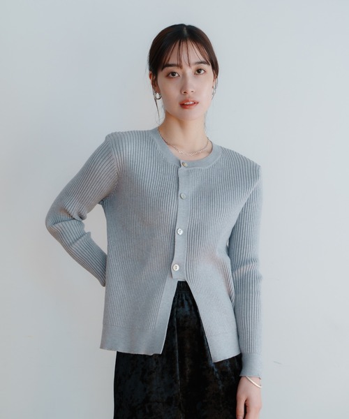 LIENCOEUR（リアンクール）の「アシンメトリーリブニットトップス（ニット/セーター・レディース・ブラック/ホワイト/グレー・FREE）」の13枚目の写真