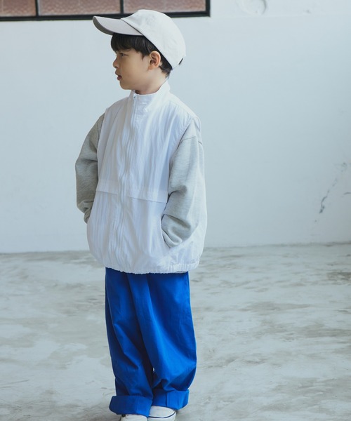 PAIRMANON STREET(ペアマノンストリート)の「【PAIRMANON STREET】セットアップ着用可 スタンドネック ナイロン ベスト(ベスト・キッズ・ブラック/ブルー系その他2/オフホワイト・110/120/130/140/150/160/90/100)」の10枚目の写真