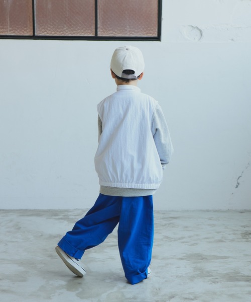 PAIRMANON STREET(ペアマノンストリート)の「【PAIRMANON STREET】セットアップ着用可 スタンドネック ナイロン ベスト(ベスト・キッズ・ブラック/ブルー系その他2/オフホワイト・110/120/130/140/150/160/90/100)」の11枚目の写真