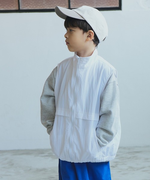 PAIRMANON STREET(ペアマノンストリート)の「【PAIRMANON STREET】セットアップ着用可 スタンドネック ナイロン ベスト(ベスト・キッズ・ブラック/ブルー系その他2/オフホワイト・110/120/130/140/150/160/90/100)」の12枚目の写真