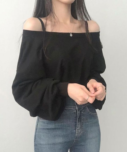 セール】オフショルダートレーナー トップス（Tシャツ