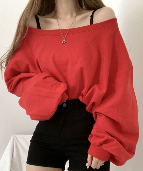セール】オフショルダートレーナー トップス（Tシャツ/カットソー