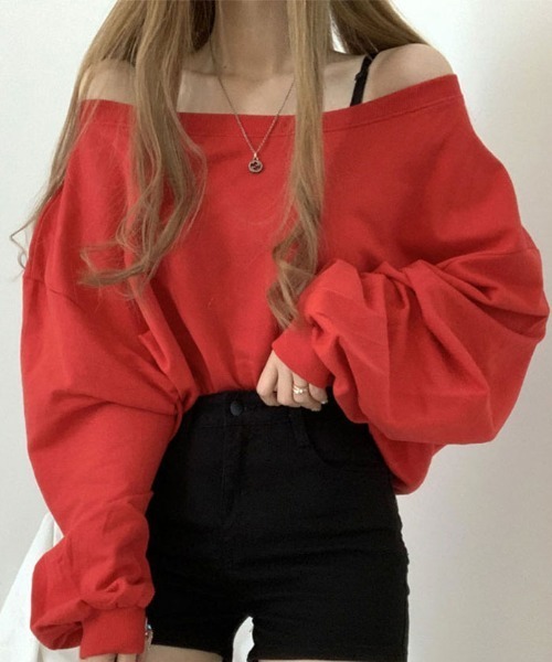 セール】オフショルダートレーナー トップス（Tシャツ/カットソー