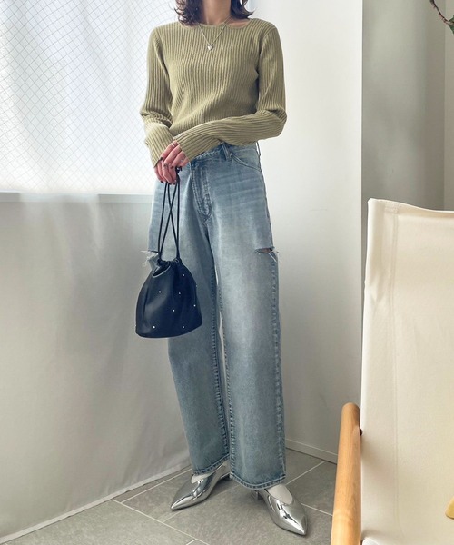 LOWRYS FARM(ローリーズファーム)の「レイヤードライクニットプルオーバーLS 104822(ニット/セーター・レディース・チャコールグレー/アイボリー/カーキ・FREE)」の21枚目の写真