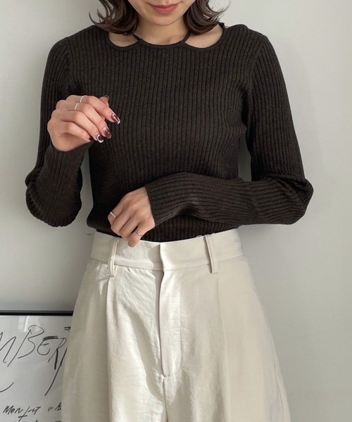 LOWRYS FARM(ローリーズファーム)の「レイヤードライクニットプルオーバーLS 104822(ニット/セーター・レディース・チャコールグレー/アイボリー/カーキ・FREE)」の19枚目の写真