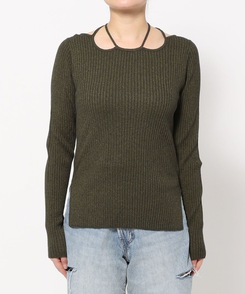 LOWRYS FARM(ローリーズファーム)の「レイヤードライクニットプルオーバーLS 104822(ニット/セーター・レディース・チャコールグレー/アイボリー/カーキ・FREE)」の13枚目の写真