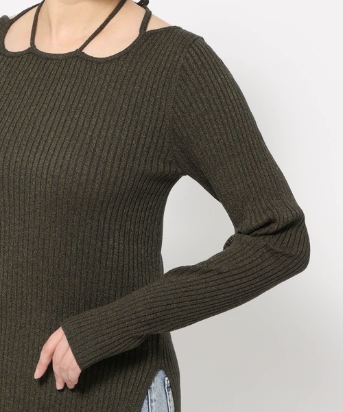 LOWRYS FARM(ローリーズファーム)の「レイヤードライクニットプルオーバーLS 104822(ニット/セーター・レディース・チャコールグレー/アイボリー/カーキ・FREE)」の8枚目の写真