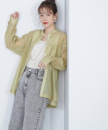 N.（N. Natural Beauty Basic） | ◆バンドカラースリットシアーシャツ(シャツ/ブラウス)