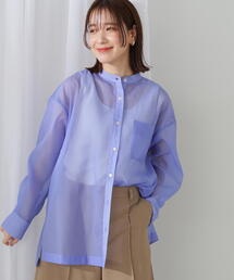 N.（N. Natural Beauty Basic） | ◆バンドカラースリットシアーシャツ(シャツ/ブラウス)