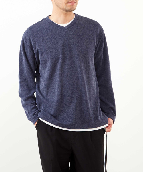 【MASTER FRAME/マスターフレーム】フェイクレイヤードサカリバVネックロングスリーブTシャツ（Tシャツ/カットソー）｜MASTER FRAME（マスターフレーム ）