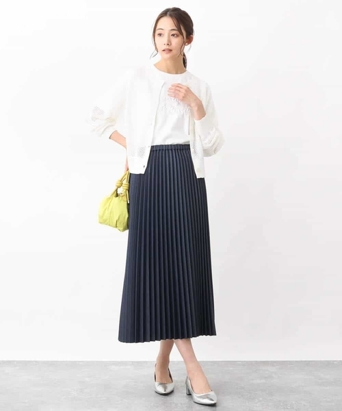 MK MICHEL KLEIN(エムケーミッシェルクラン)の「デニムライクプリーツスカート/洗える(デニムスカート・レディース・ブルー/ネイビー・38/40)」の5枚目の写真