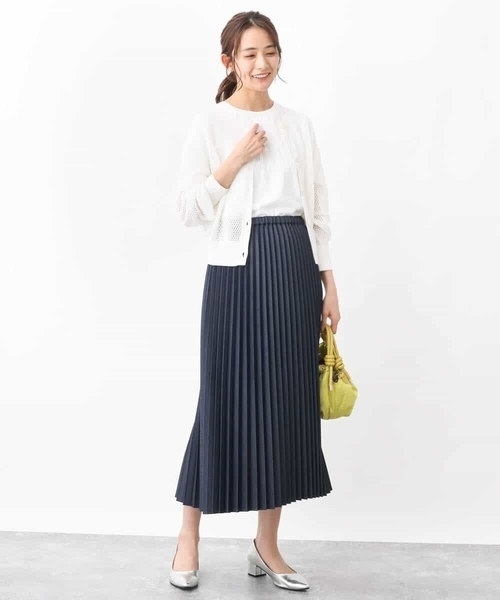 MK MICHEL KLEIN(エムケーミッシェルクラン)の「デニムライクプリーツスカート/洗える(デニムスカート・レディース・ブルー/ネイビー・38/40)」の6枚目の写真