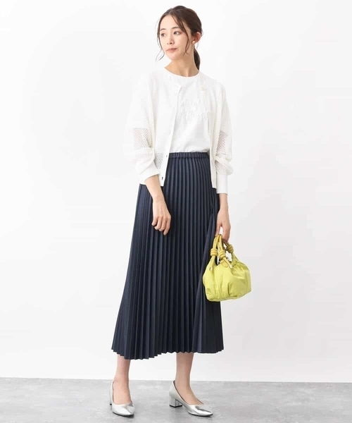 MK MICHEL KLEIN(エムケーミッシェルクラン)の「デニムライクプリーツスカート/洗える(デニムスカート・レディース・ブルー/ネイビー・38/40)」の7枚目の写真