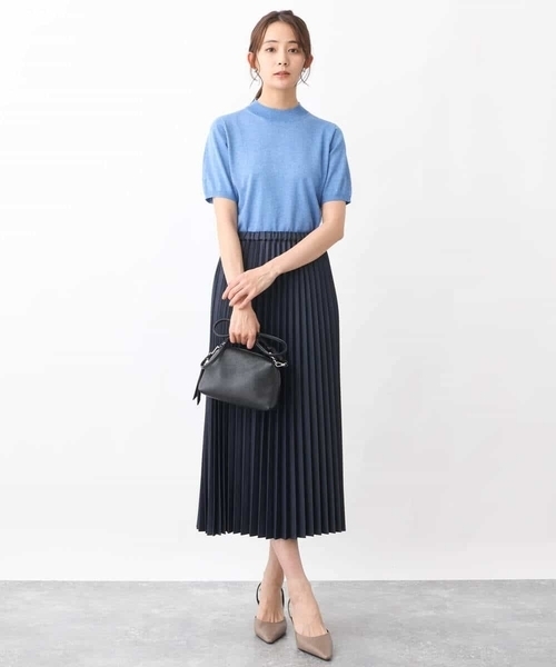 MK MICHEL KLEIN(エムケーミッシェルクラン)の「デニムライクプリーツスカート/洗える(デニムスカート・レディース・ブルー/ネイビー・38/40)」の9枚目の写真