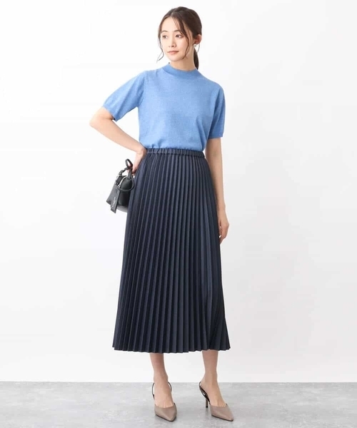 MK MICHEL KLEIN(エムケーミッシェルクラン)の「デニムライクプリーツスカート/洗える(デニムスカート・レディース・ブルー/ネイビー・38/40)」の10枚目の写真