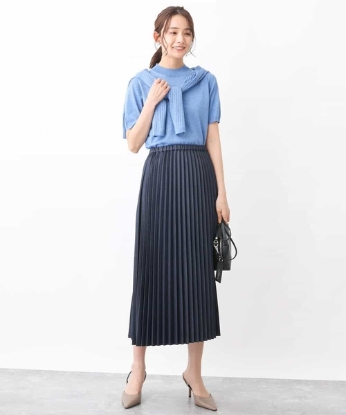 MK MICHEL KLEIN(エムケーミッシェルクラン)の「デニムライクプリーツスカート/洗える(デニムスカート・レディース・ブルー/ネイビー・38/40)」の13枚目の写真