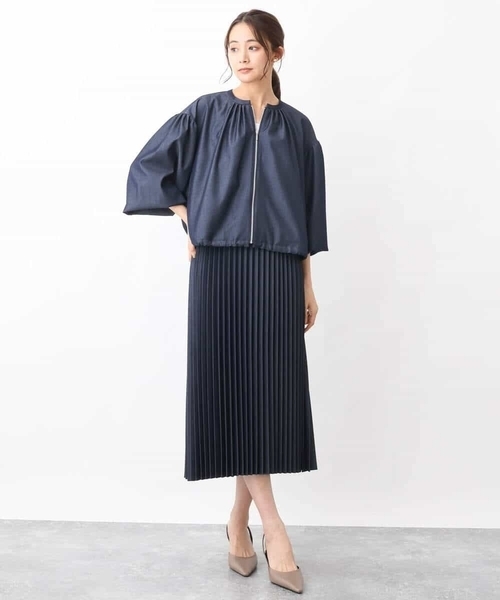 MK MICHEL KLEIN(エムケーミッシェルクラン)の「デニムライクプリーツスカート/洗える(デニムスカート・レディース・ブルー/ネイビー・38/40)」の17枚目の写真