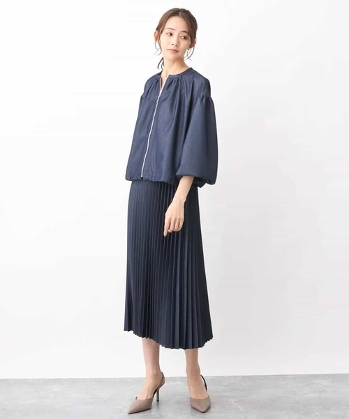 MK MICHEL KLEIN(エムケーミッシェルクラン)の「デニムライクプリーツスカート/洗える(デニムスカート・レディース・ブルー/ネイビー・38/40)」の18枚目の写真