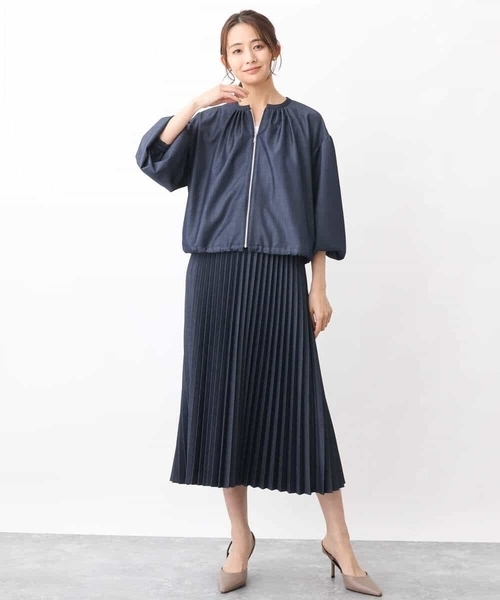 MK MICHEL KLEIN(エムケーミッシェルクラン)の「デニムライクプリーツスカート/洗える(デニムスカート・レディース・ブルー/ネイビー・38/40)」の19枚目の写真