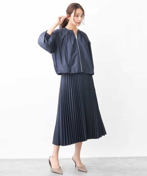 MK MICHEL KLEIN(エムケーミッシェルクラン)の「デニムライクプリーツスカート/洗える(デニムスカート・レディース・ブルー/ネイビー・38/40)」の20枚目の写真