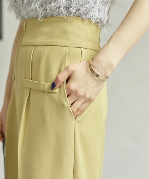 Thevon(ゼボン)の「ウエストジップタックパンツ(スラックス・レディース・イエロー/グレー/アイボリー/ブラック/グリーン・FREE/MP)」の15枚目の写真