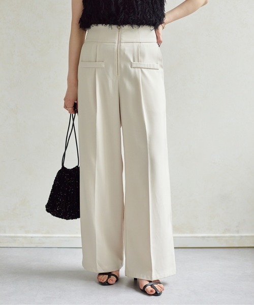 Thevon(ゼボン)の「ウエストジップタックパンツ(スラックス・レディース・イエロー/グレー/アイボリー/ブラック/グリーン・FREE/MP)」の16枚目の写真