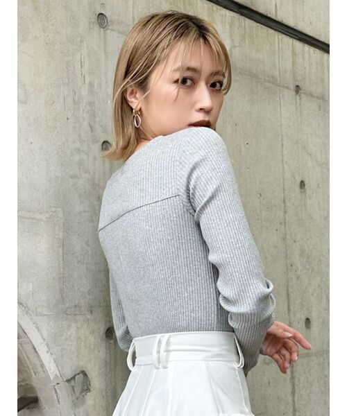 MURUA（ムルーア）の「ホックテープボディスーツ（Tシャツ/カットソー・レディース・ホワイト/レッド/グレー・FREE）」の12枚目の写真