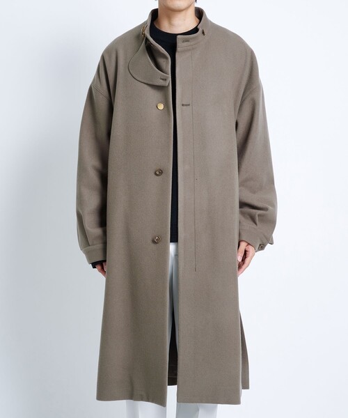 【値下げ】STUDIOUS ダッフルコート Compressed Melton Band Collar Chin Tab Coat（ダッフルコート
