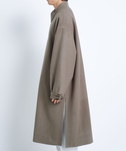 STUDIOUS（ステュディオス）の「Compressed Melton Band Collar Chin Tab Coat（ダッフルコート・メンズ・ホワイト・2）」の9枚目の写真