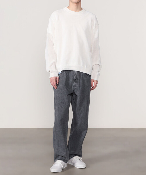ROBERTO COLLINA(ロベルトコリーナ)の「roberto collina | コットン クルーネック長袖ニット MEN(ニット/セーター・メンズ・ブラック/ホワイト・50/48)」の3枚目の写真