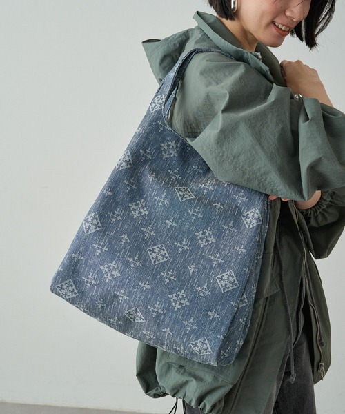★新品タグ付き★russet【Denim jacquard】シンプルトートバッグ 新品タグ付き ラシット 【2024SS新作】《Denim Jacquard》トート