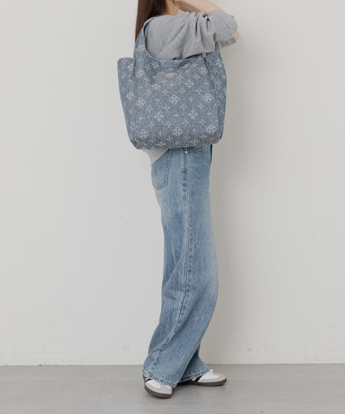 ★新品タグ付き★russet【Denim jacquard】シンプルトートバッグ 新品タグ付き ラシット 【2024SS新作】《Denim Jacquard》トート