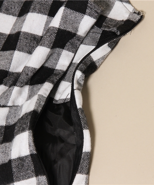 Chille anap（チルアナップ）の「ANAP/アナップ CHILLE 起毛チェックワンピース（ワンピース・レディース・ホワイト/レッド/グレー・FREE）」の6枚目の写真