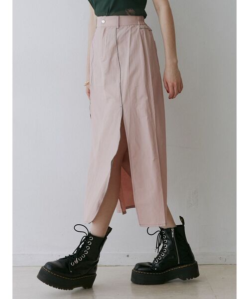 jouetie(ジュエティ)の「スリットワークスカート【セットアップ対応】(スカート・レディース・グレー/ピンク・MEDIUM)」の1枚目の写真