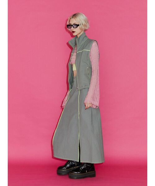 jouetie(ジュエティ)の「スリットワークスカート【セットアップ対応】(スカート・レディース・グレー/ピンク・MEDIUM)」の6枚目の写真