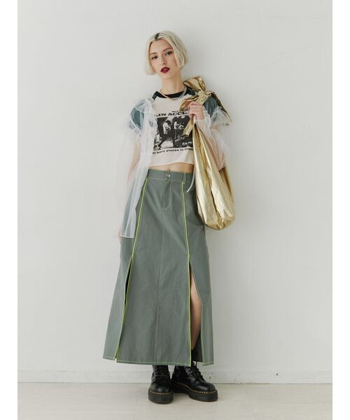 jouetie(ジュエティ)の「スリットワークスカート【セットアップ対応】(スカート・レディース・グレー/ピンク・MEDIUM)」の7枚目の写真