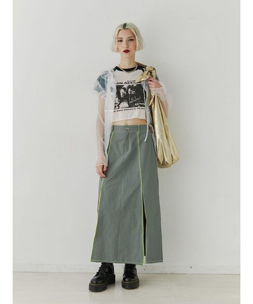 jouetie(ジュエティ)の「スリットワークスカート【セットアップ対応】(スカート・レディース・グレー/ピンク・MEDIUM)」の8枚目の写真