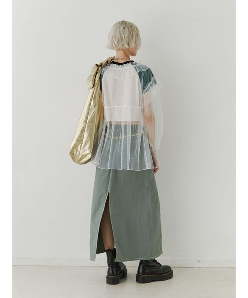 jouetie(ジュエティ)の「スリットワークスカート【セットアップ対応】(スカート・レディース・グレー/ピンク・MEDIUM)」の9枚目の写真