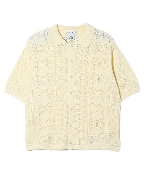 X-girl（エックスガール）の「BUTTERFLY CROCHET SHIRT（シャツ/ブラウス・レディース・ブラック/オリーブ/ホワイト・ONE SIZE）」の8枚目の写真