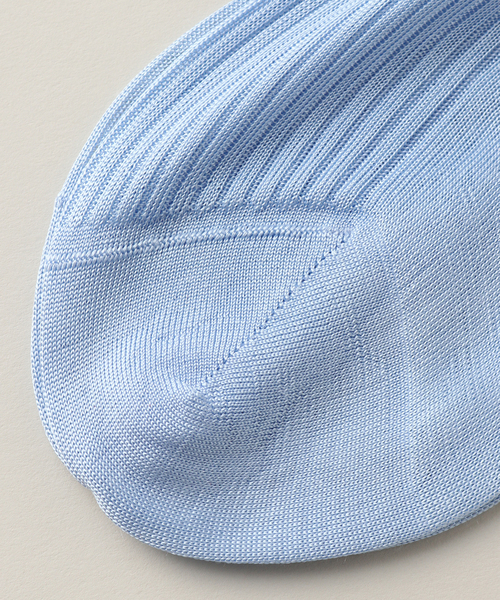 Bresciani（ブレシアニ）の「【BRESCIANI/ブレッシアーニ】SILK RIB KNEE SOX（ソックス/靴下・レディース・サックスブルー/チャコールグレー/ホワイト・MEDIUM）」の9枚目の写真