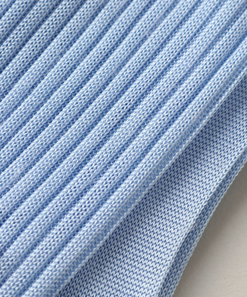 Bresciani（ブレシアニ）の「【BRESCIANI/ブレッシアーニ】SILK RIB KNEE SOX（ソックス/靴下・レディース・サックスブルー/チャコールグレー/ホワイト・MEDIUM）」の14枚目の写真